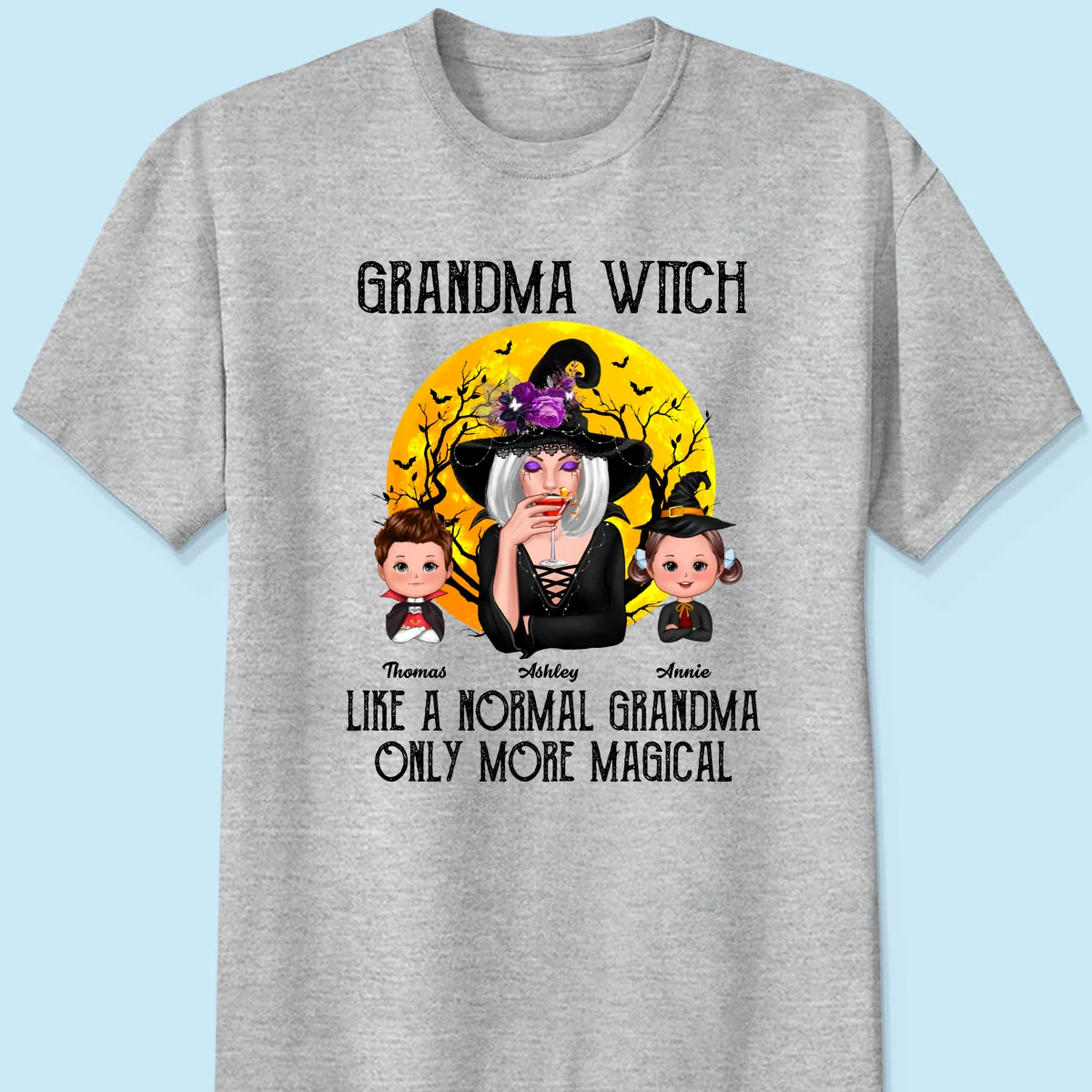 Grandma Witch Like Normal Grandma More Magical Halloween Personalized Shirt - Image 8