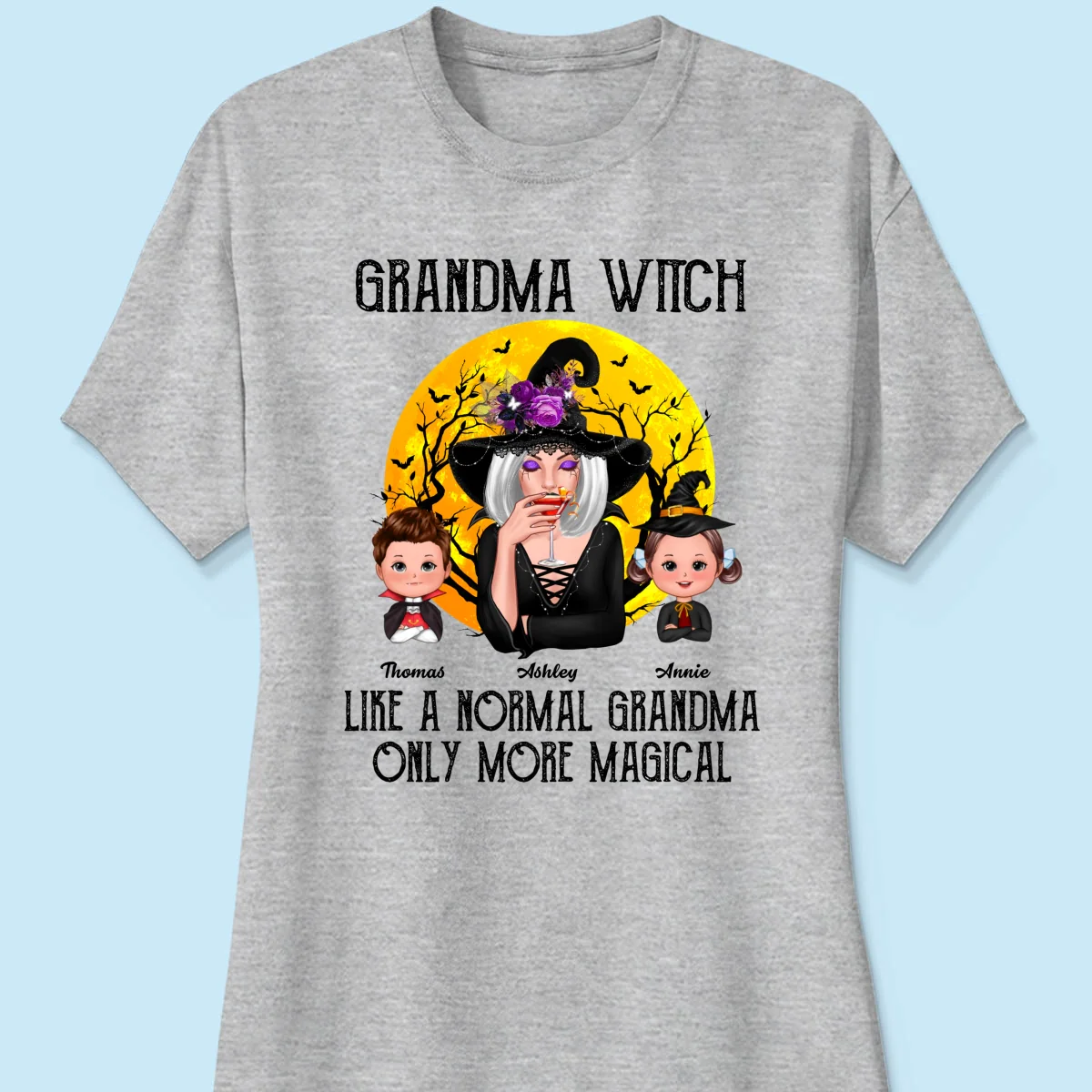Grandma Witch Like Normal Grandma More Magical Halloween Personalized Shirt - Image 12