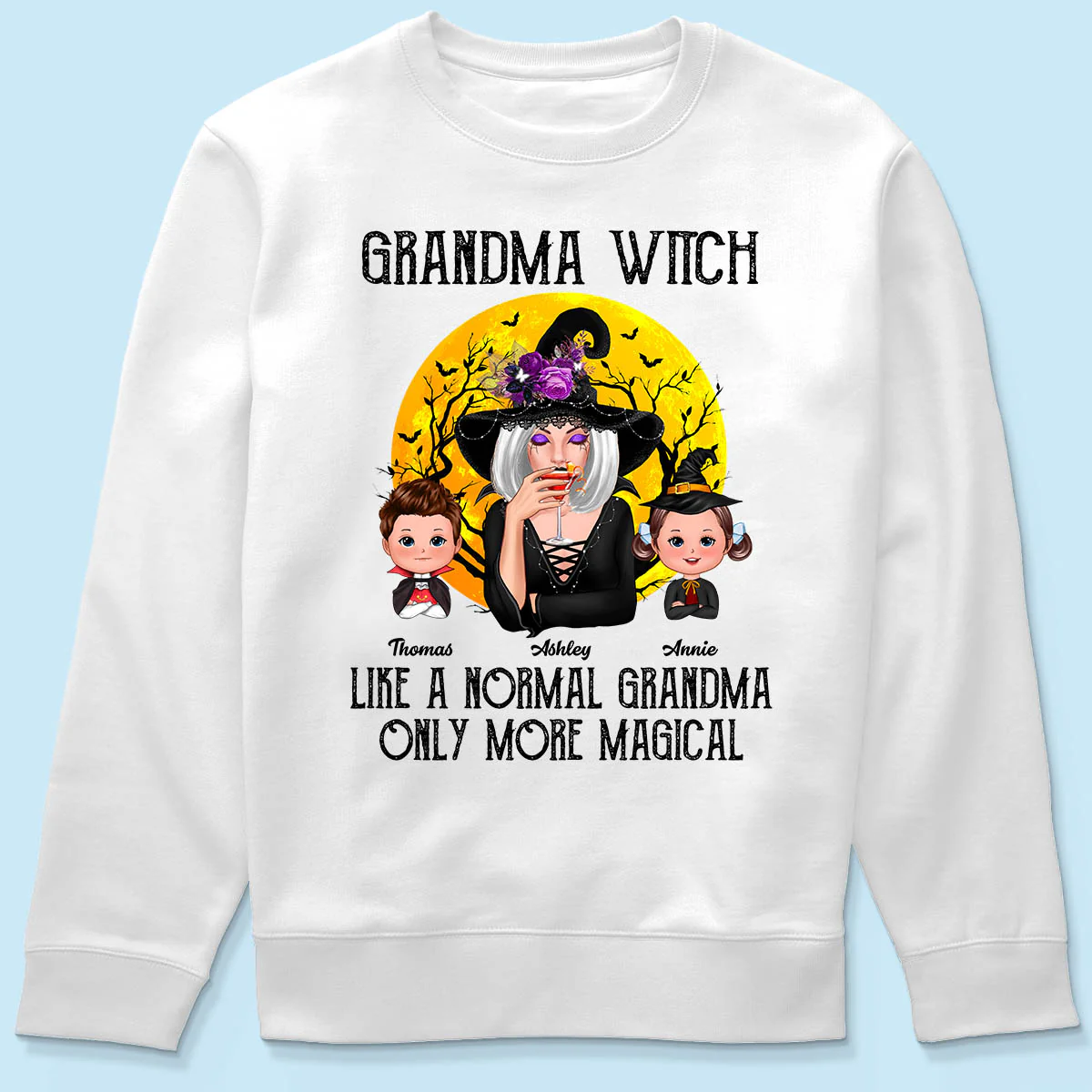 Grandma Witch Like Normal Grandma More Magical Halloween Personalized Shirt - Image 6