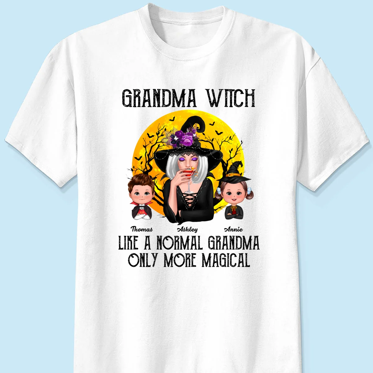 Grandma Witch Like Normal Grandma More Magical Halloween Personalized Shirt - Image 7