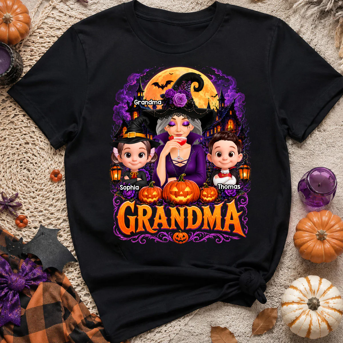 Grandma Witch Magical - Personalized Shirt - Trendy Halloween Tee for Grandma - Image 6