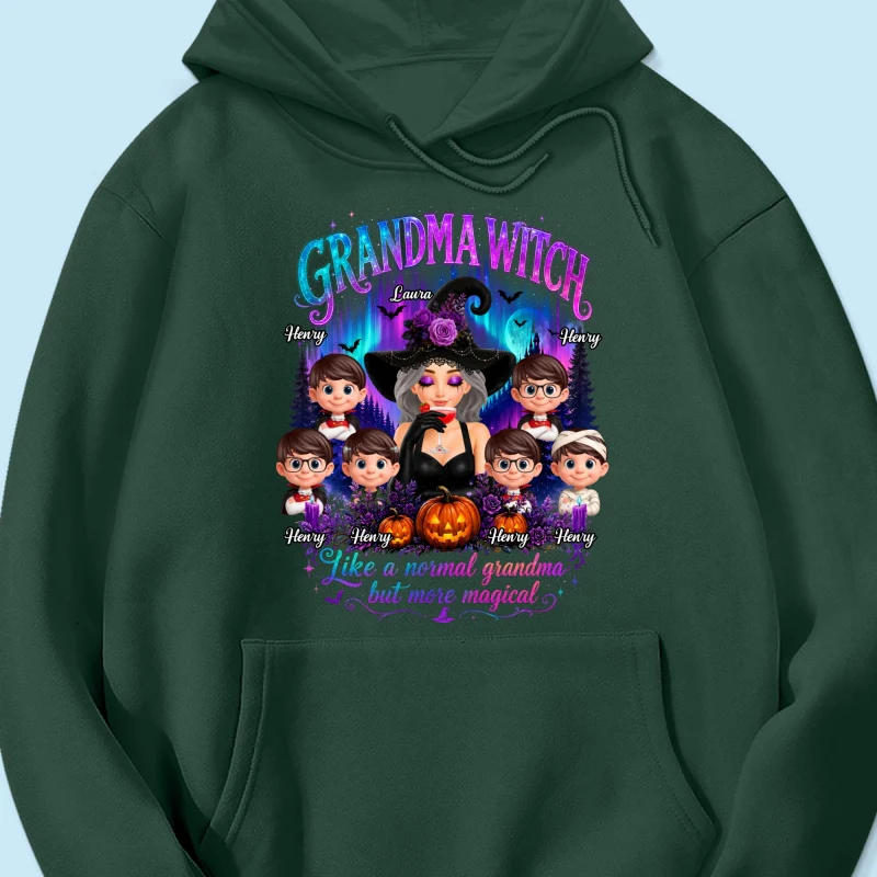 Grandma Witch More Magical Neon Light - Personalized Shirt - Trendy Halloween Tee for Grandma - Image 23