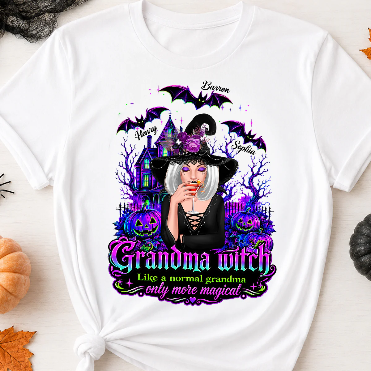 Grandma Witch More Magical - Personalized Shirt - Halloween Spooky Scene, Gift for Grandma - Image 6