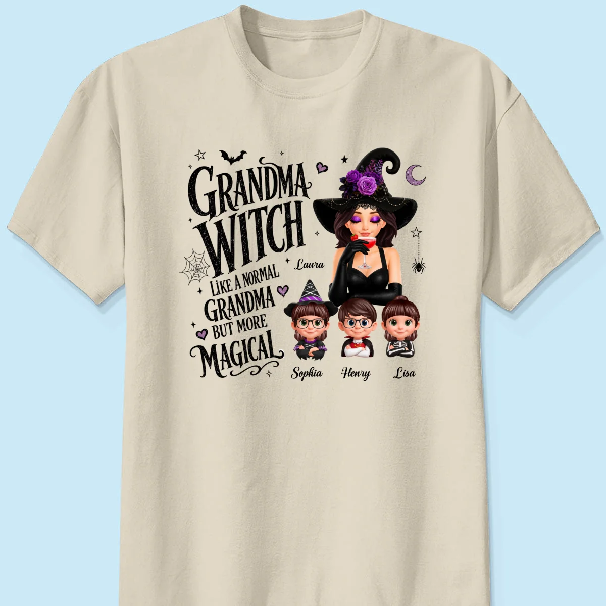 Grandma Witch More Magical - Personalized Shirt - Trendy Halloween Tee for Grandma - Image 8
