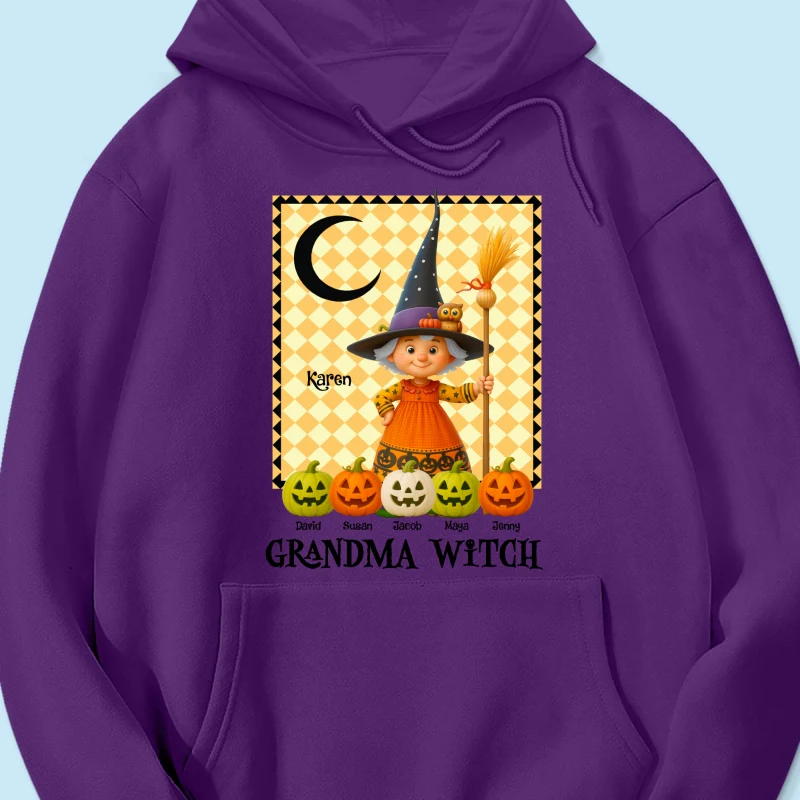 Grandma Witch Pumpkin Personalized Sweatshirt, Halloween Cozy Fall Sweatshirt for Grandma - Image 18