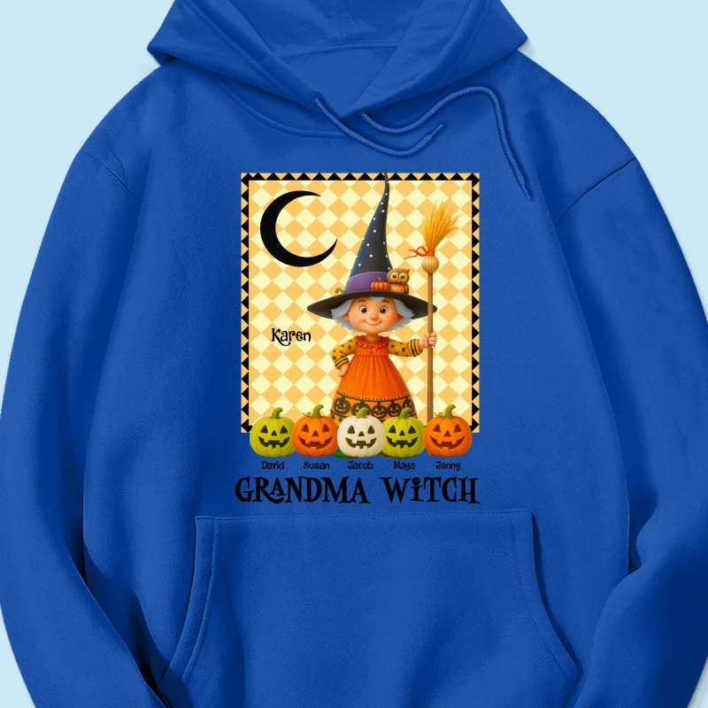 Grandma Witch Pumpkin Personalized Sweatshirt, Halloween Cozy Fall Sweatshirt for Grandma - Image 20