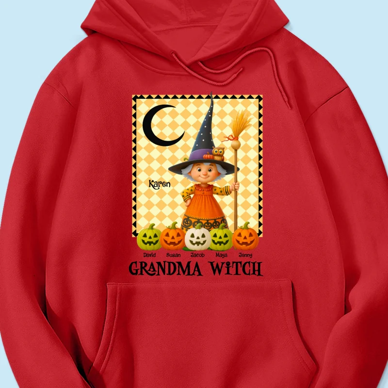 Grandma Witch Pumpkin Personalized Sweatshirt, Halloween Cozy Fall Sweatshirt for Grandma - Image 21