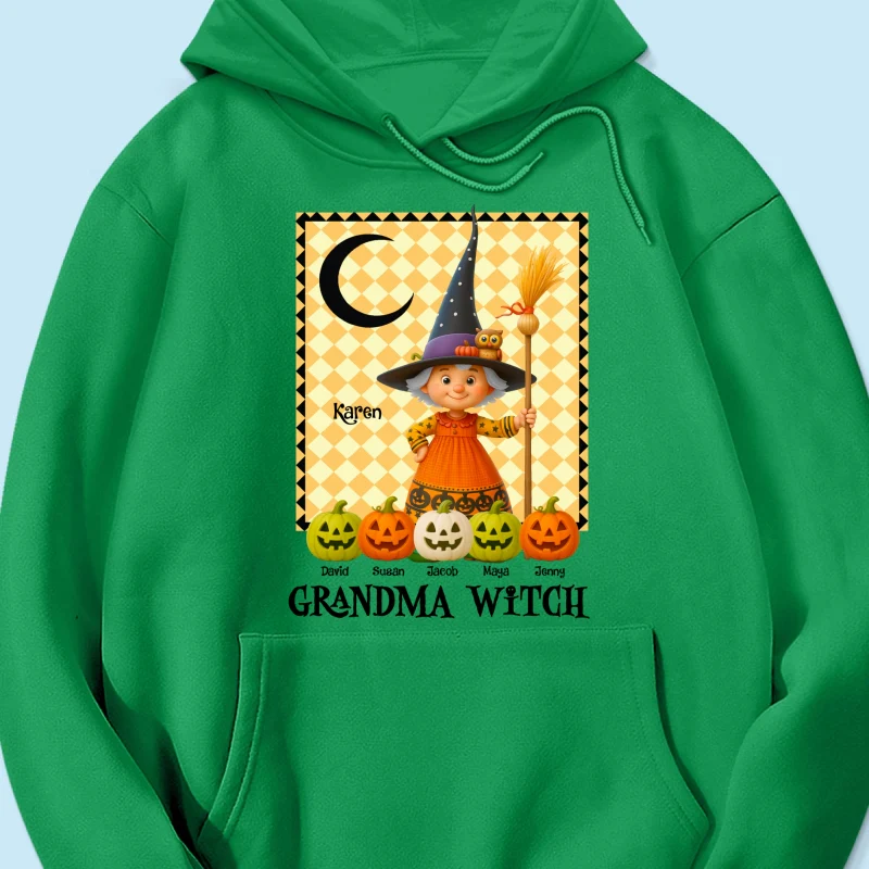 Grandma Witch Pumpkin Personalized Sweatshirt, Halloween Cozy Fall Sweatshirt for Grandma - Image 28