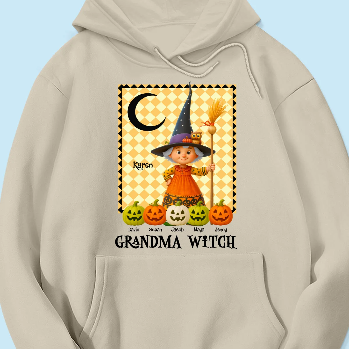 Grandma Witch Pumpkin Personalized Sweatshirt, Halloween Cozy Fall Sweatshirt for Grandma - Image 30