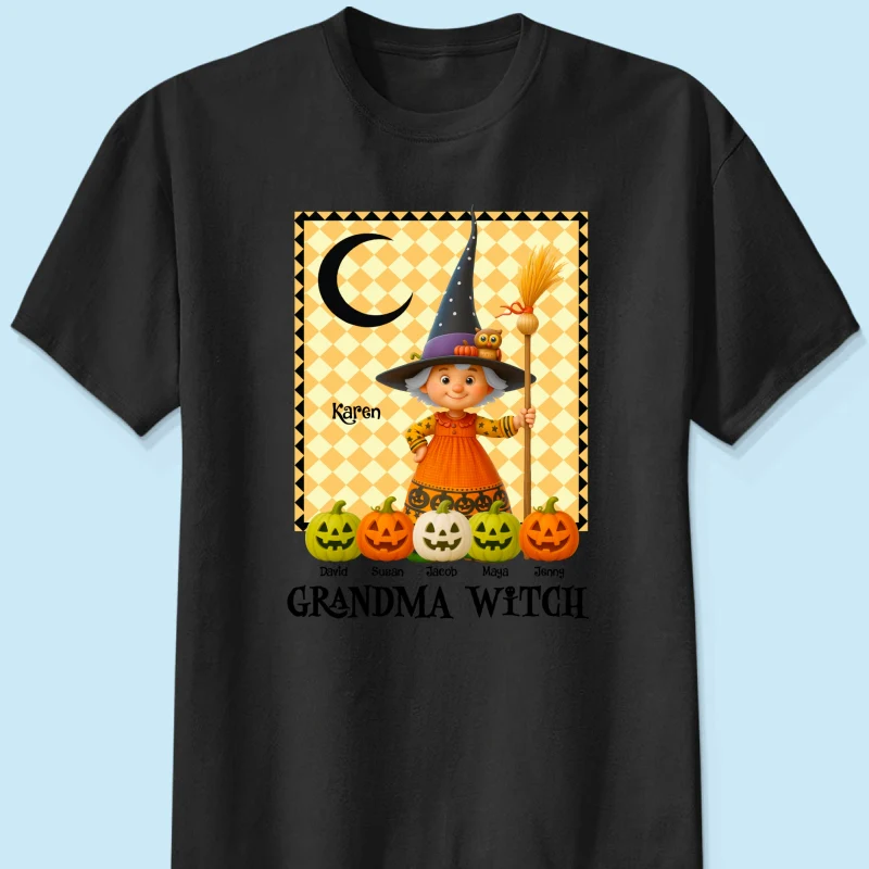 Grandma Witch Pumpkin Personalized Sweatshirt, Halloween Cozy Fall Sweatshirt for Grandma - Image 40