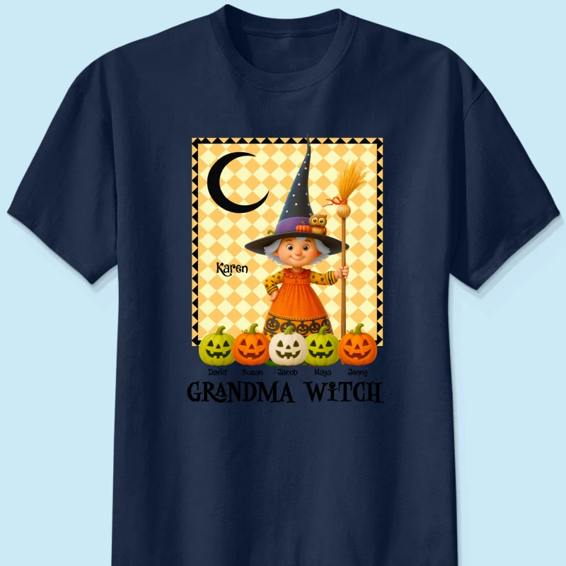 Grandma Witch Pumpkin Personalized Sweatshirt, Halloween Cozy Fall Sweatshirt for Grandma - Image 41