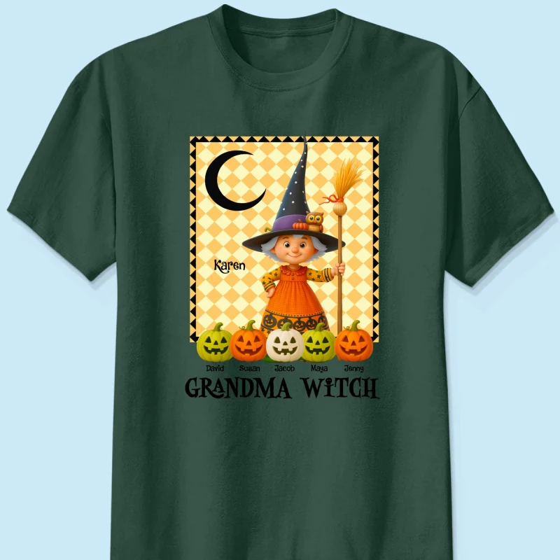 Grandma Witch Pumpkin Personalized Sweatshirt, Halloween Cozy Fall Sweatshirt for Grandma - Image 44