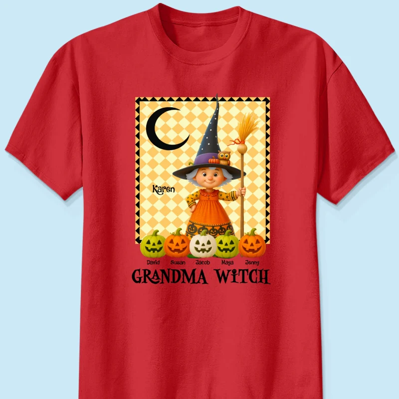 Grandma Witch Pumpkin Personalized Sweatshirt, Halloween Cozy Fall Sweatshirt for Grandma - Image 46