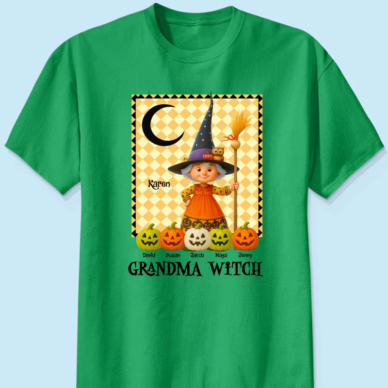 Grandma Witch Pumpkin Personalized Sweatshirt, Halloween Cozy Fall Sweatshirt for Grandma - Image 55