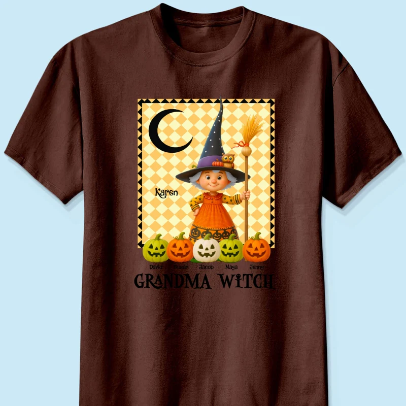 Grandma Witch Pumpkin Personalized Sweatshirt, Halloween Cozy Fall Sweatshirt for Grandma - Image 57
