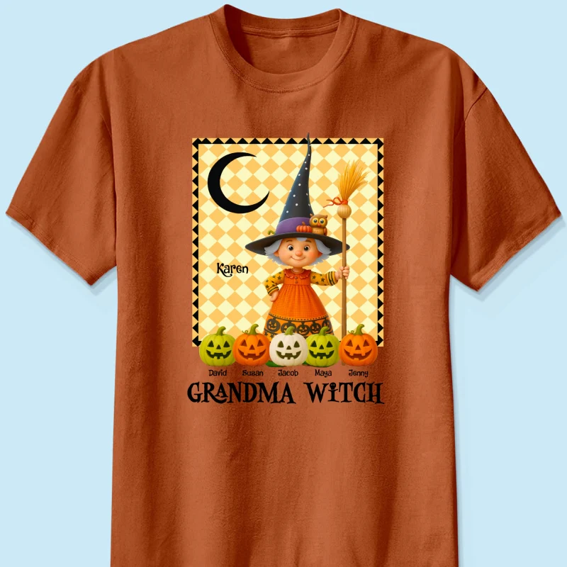 Grandma Witch Pumpkin Personalized Sweatshirt, Halloween Cozy Fall Sweatshirt for Grandma - Image 58