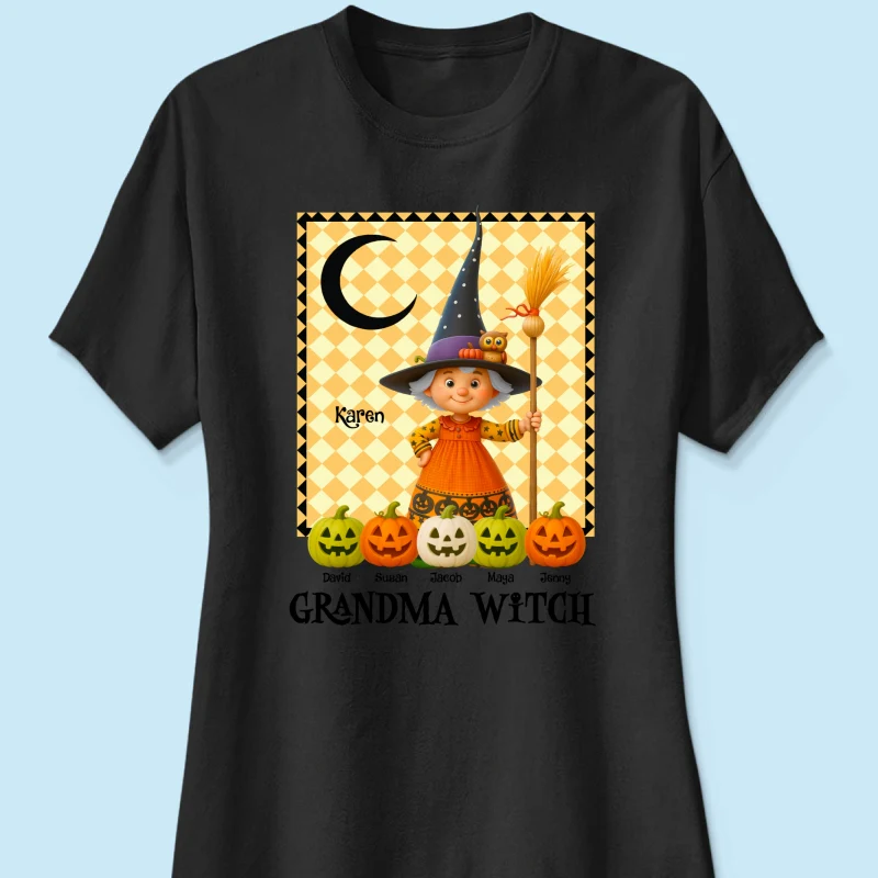 Grandma Witch Pumpkin Personalized Sweatshirt, Halloween Cozy Fall Sweatshirt for Grandma - Image 59