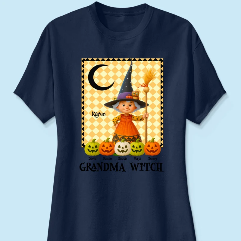 Grandma Witch Pumpkin Personalized Sweatshirt, Halloween Cozy Fall Sweatshirt for Grandma - Image 60