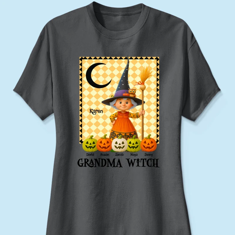 Grandma Witch Pumpkin Personalized Sweatshirt, Halloween Cozy Fall Sweatshirt for Grandma - Image 61