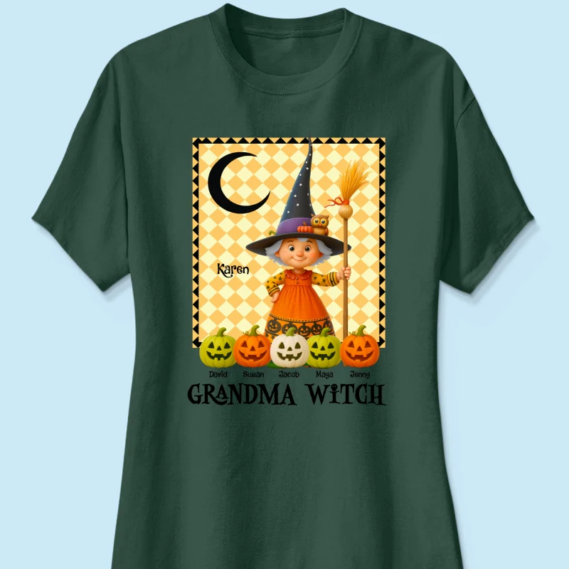 Grandma Witch Pumpkin Personalized Sweatshirt, Halloween Cozy Fall Sweatshirt for Grandma - Image 63