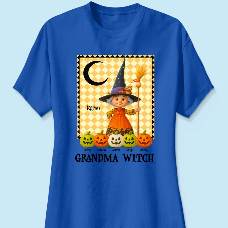 Grandma Witch Pumpkin Personalized Sweatshirt, Halloween Cozy Fall Sweatshirt for Grandma - Image 64