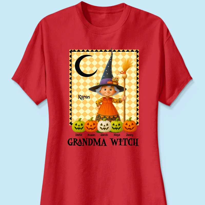 Grandma Witch Pumpkin Personalized Sweatshirt, Halloween Cozy Fall Sweatshirt for Grandma - Image 65