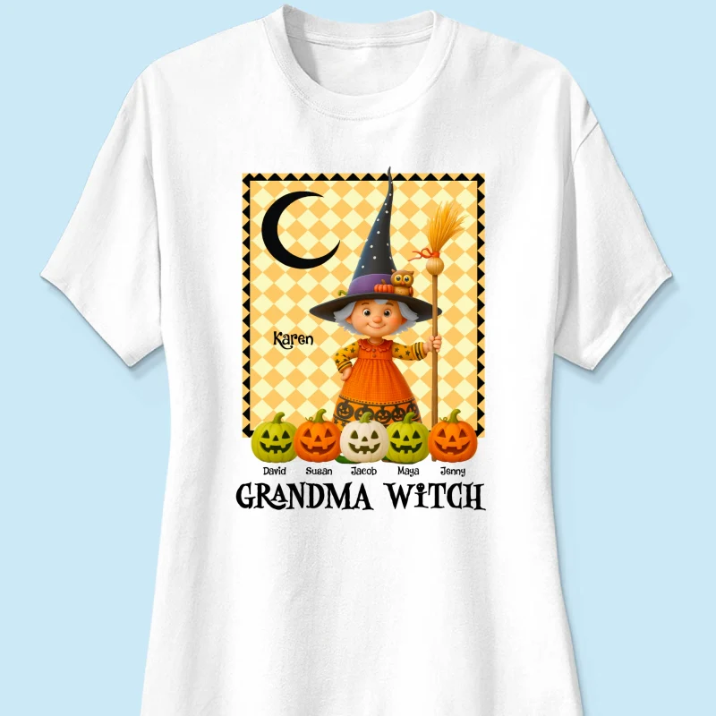 Grandma Witch Pumpkin Personalized Sweatshirt, Halloween Cozy Fall Sweatshirt for Grandma - Image 67