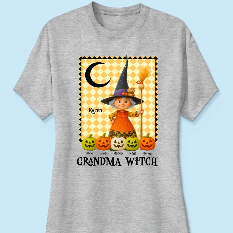 Grandma Witch Pumpkin Personalized Sweatshirt, Halloween Cozy Fall Sweatshirt for Grandma - Image 68