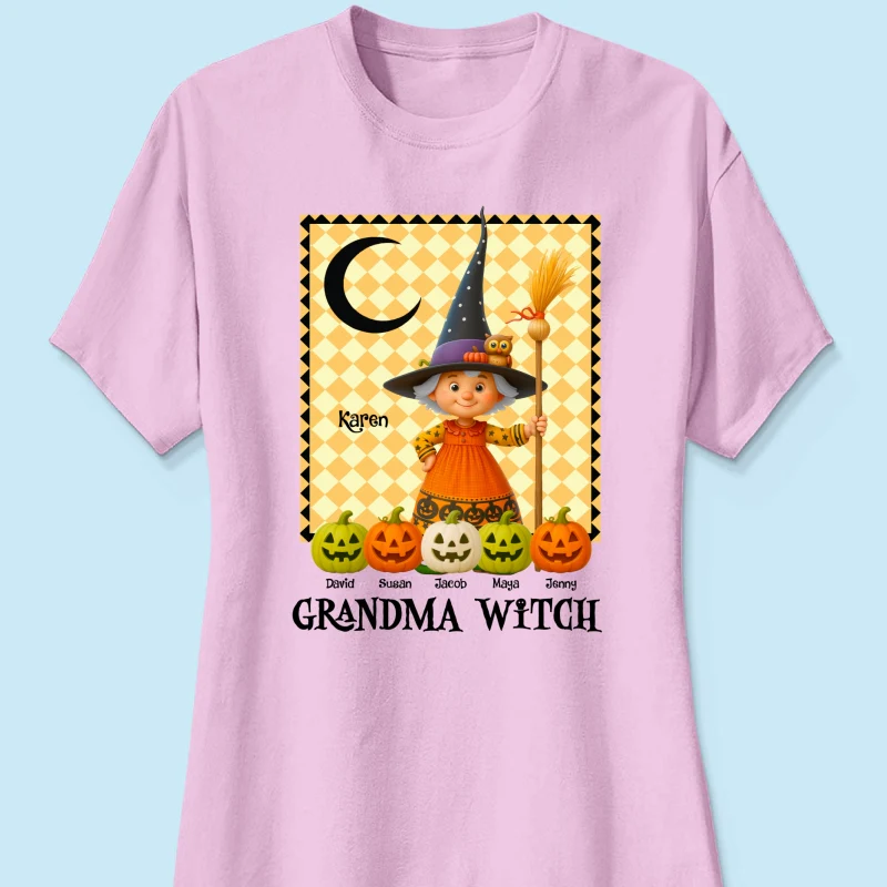 Grandma Witch Pumpkin Personalized Sweatshirt, Halloween Cozy Fall Sweatshirt for Grandma - Image 69