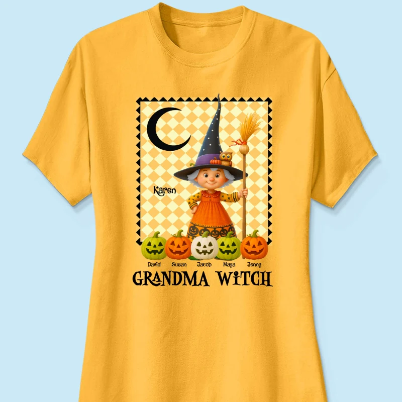 Grandma Witch Pumpkin Personalized Sweatshirt, Halloween Cozy Fall Sweatshirt for Grandma - Image 71