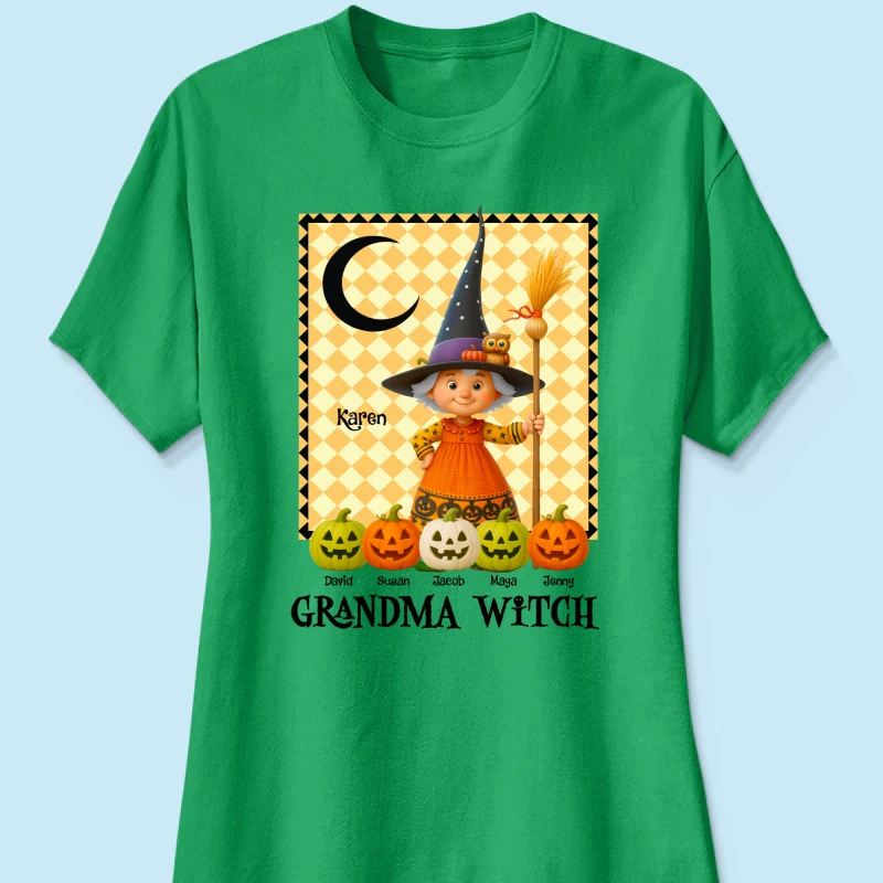 Grandma Witch Pumpkin Personalized Sweatshirt, Halloween Cozy Fall Sweatshirt for Grandma - Image 72