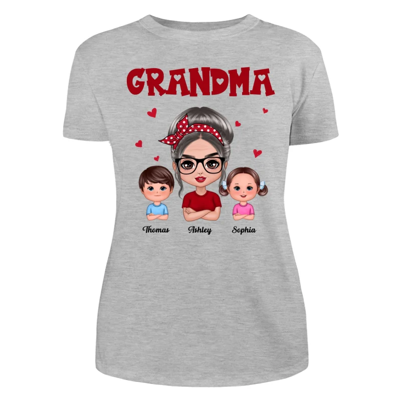 Grandma With Polka Dot Pattern Turban And Grandkids Personalized Shirt (Custom Any Title) - Image 10