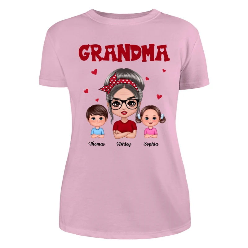 Grandma With Polka Dot Pattern Turban And Grandkids Personalized Shirt (Custom Any Title) - Image 11