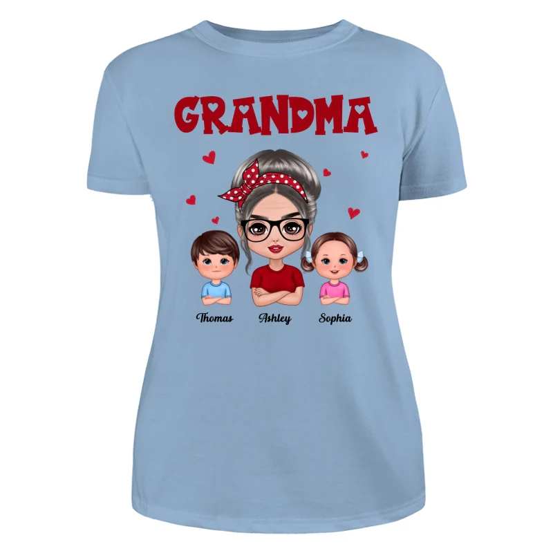 Grandma With Polka Dot Pattern Turban And Grandkids Personalized Shirt (Custom Any Title) - Image 12