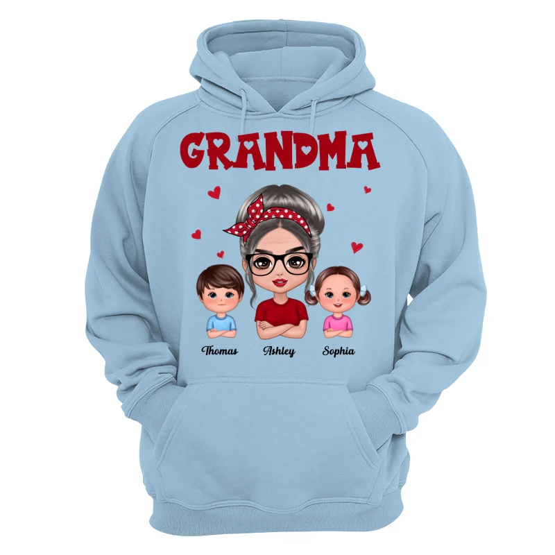 Grandma With Polka Dot Pattern Turban And Grandkids Personalized Shirt (Custom Any Title) - Image 16