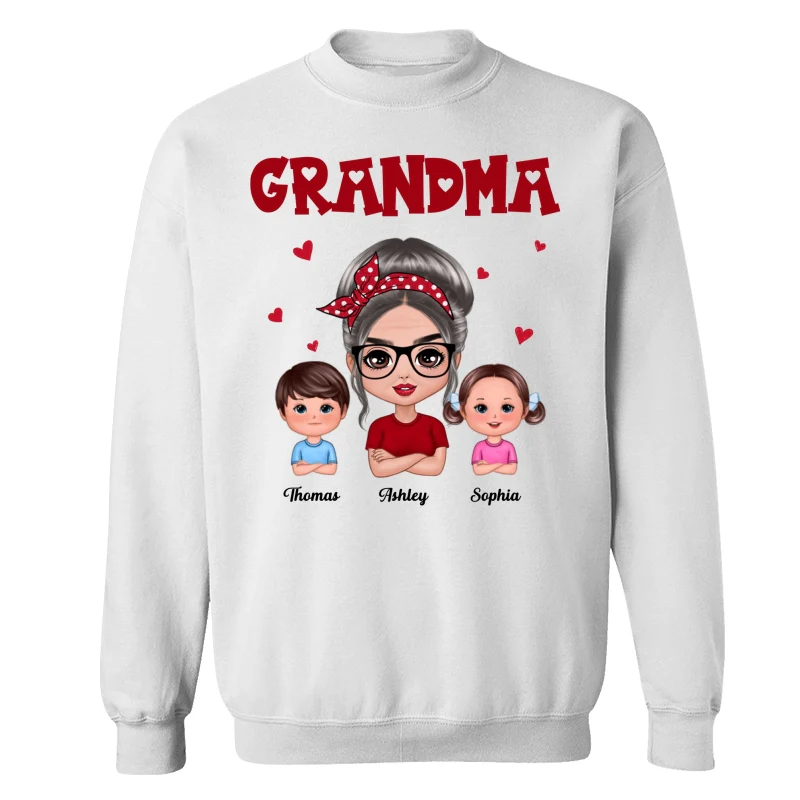 Grandma With Polka Dot Pattern Turban And Grandkids Personalized Shirt (Custom Any Title) - Image 17
