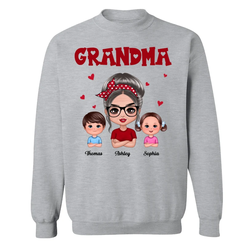 Grandma With Polka Dot Pattern Turban And Grandkids Personalized Shirt (Custom Any Title) - Image 18