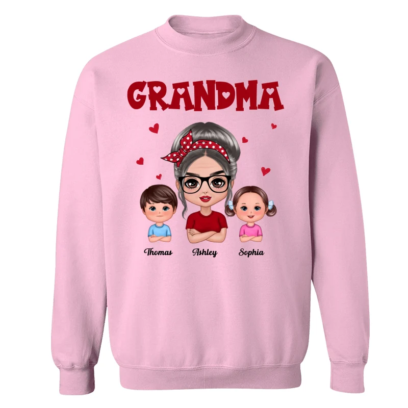 Grandma With Polka Dot Pattern Turban And Grandkids Personalized Shirt (Custom Any Title) - Image 19