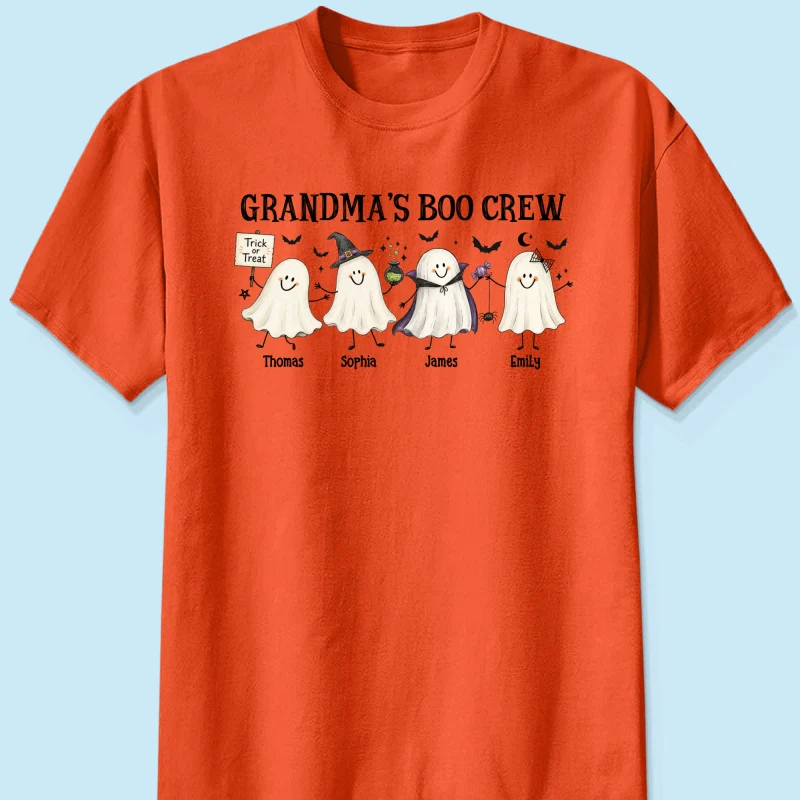 Grandma's Boo Crew Cute Doodle Ghosts - Personalized Shirt - Perfect Halloween Costume for Grandma - Image 11