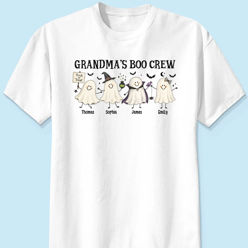 Grandma's Boo Crew Cute Doodle Ghosts - Personalized Shirt - Perfect Halloween Costume for Grandma - Image 13