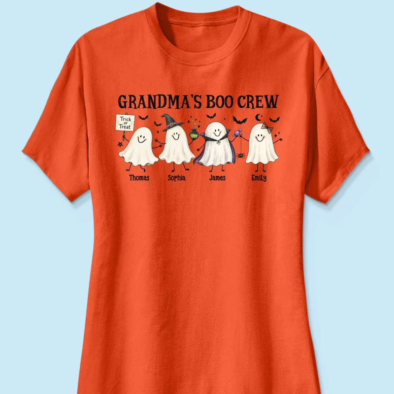 Grandma's Boo Crew Cute Doodle Ghosts - Personalized Shirt - Perfect Halloween Costume for Grandma - Image 18