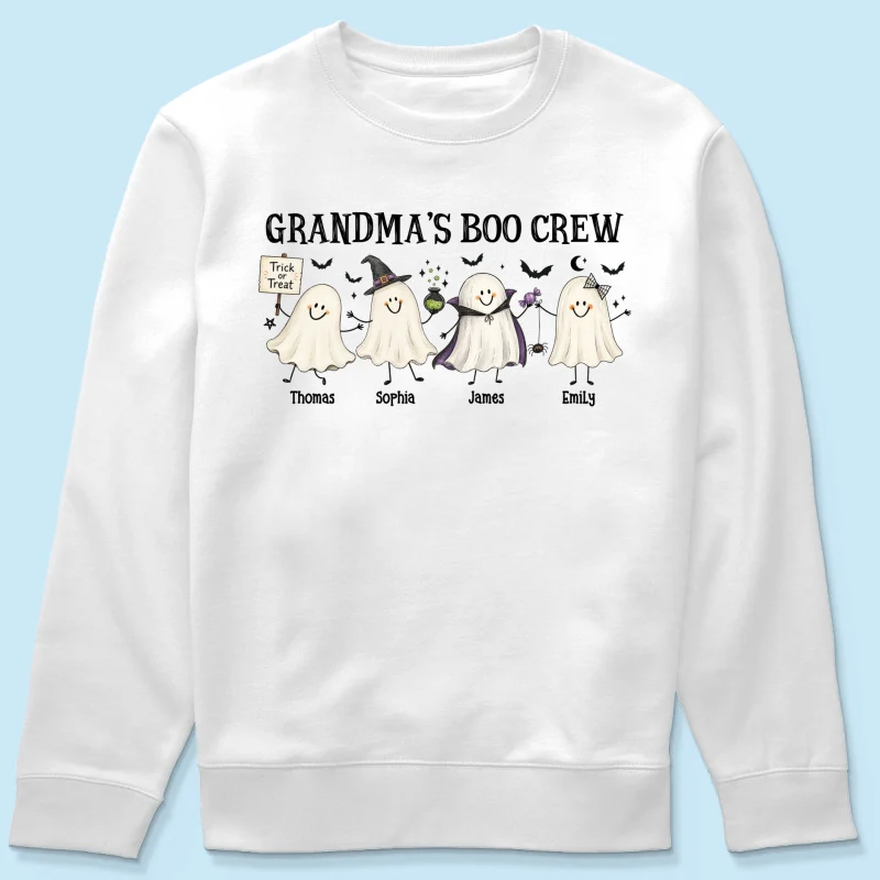 Grandma's Boo Crew Cute Doodle Ghosts - Personalized Shirt - Perfect Halloween Costume for Grandma - Image 24