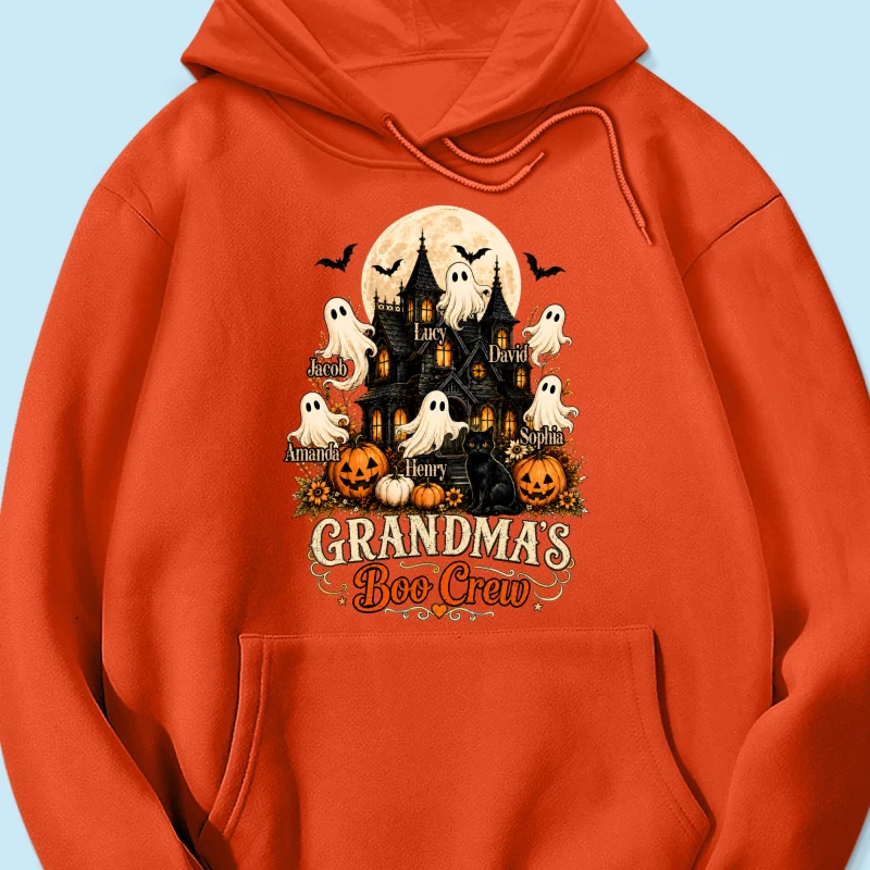 Grandma's Boo Crew Halloween Haunted House - Personalized Light Color Shirt - Gift for Grandma - Image 22