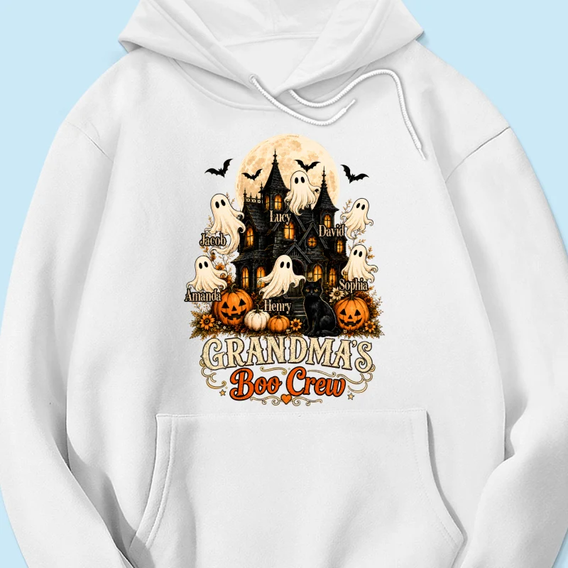 Grandma's Boo Crew Halloween Haunted House - Personalized Light Color Shirt - Gift for Grandma - Image 23
