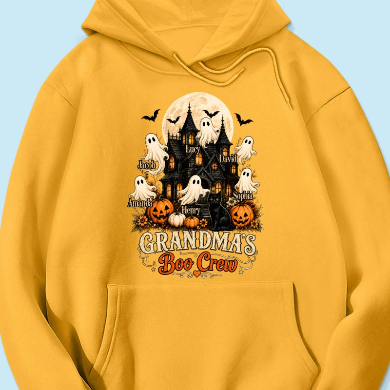 Grandma's Boo Crew Halloween Haunted House - Personalized Light Color Shirt - Gift for Grandma - Image 24