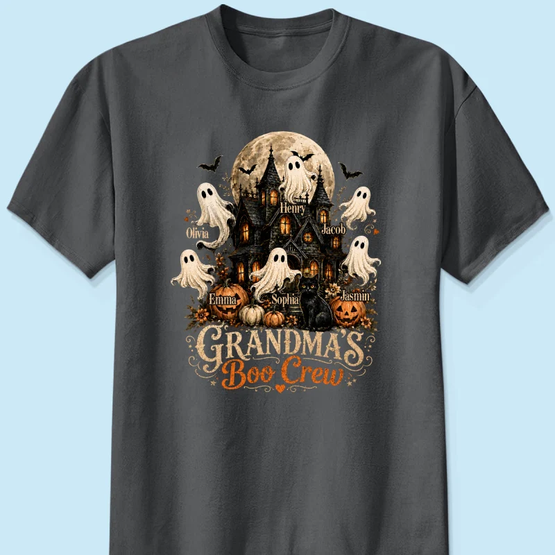 Grandma's Boo Crew Halloween Haunted House - Personalized Shirt - Gift for Grandma - Image 10