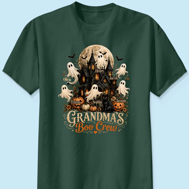Grandma's Boo Crew Halloween Haunted House - Personalized Shirt - Gift for Grandma - Image 11