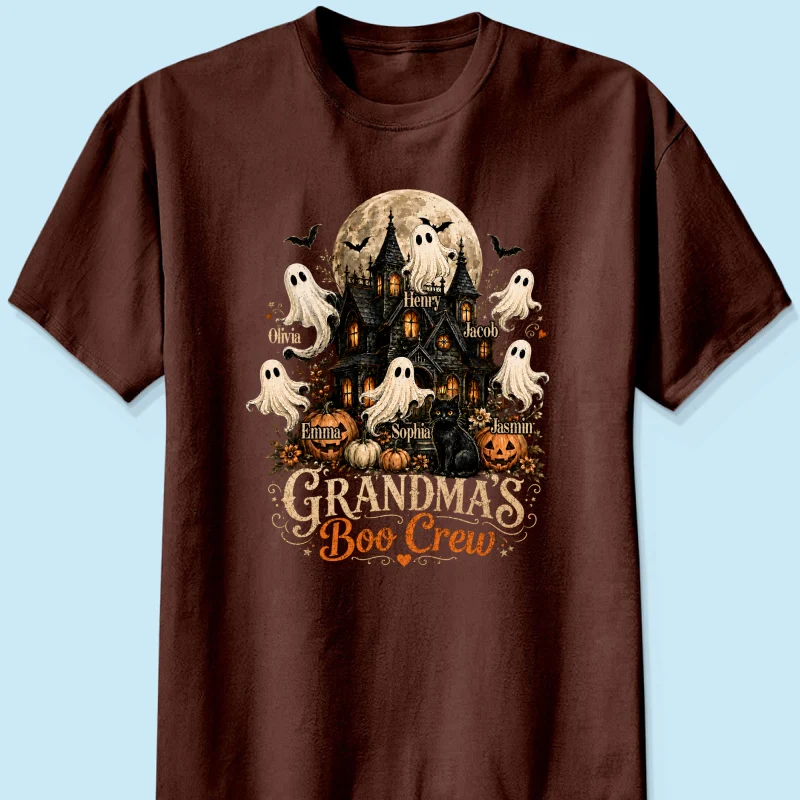 Grandma's Boo Crew Halloween Haunted House - Personalized Shirt - Gift for Grandma - Image 12