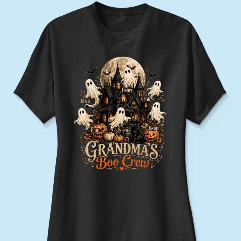 Grandma's Boo Crew Halloween Haunted House - Personalized Shirt - Gift for Grandma - Image 13