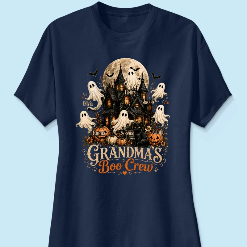 Grandma's Boo Crew Halloween Haunted House - Personalized Shirt - Gift for Grandma - Image 14
